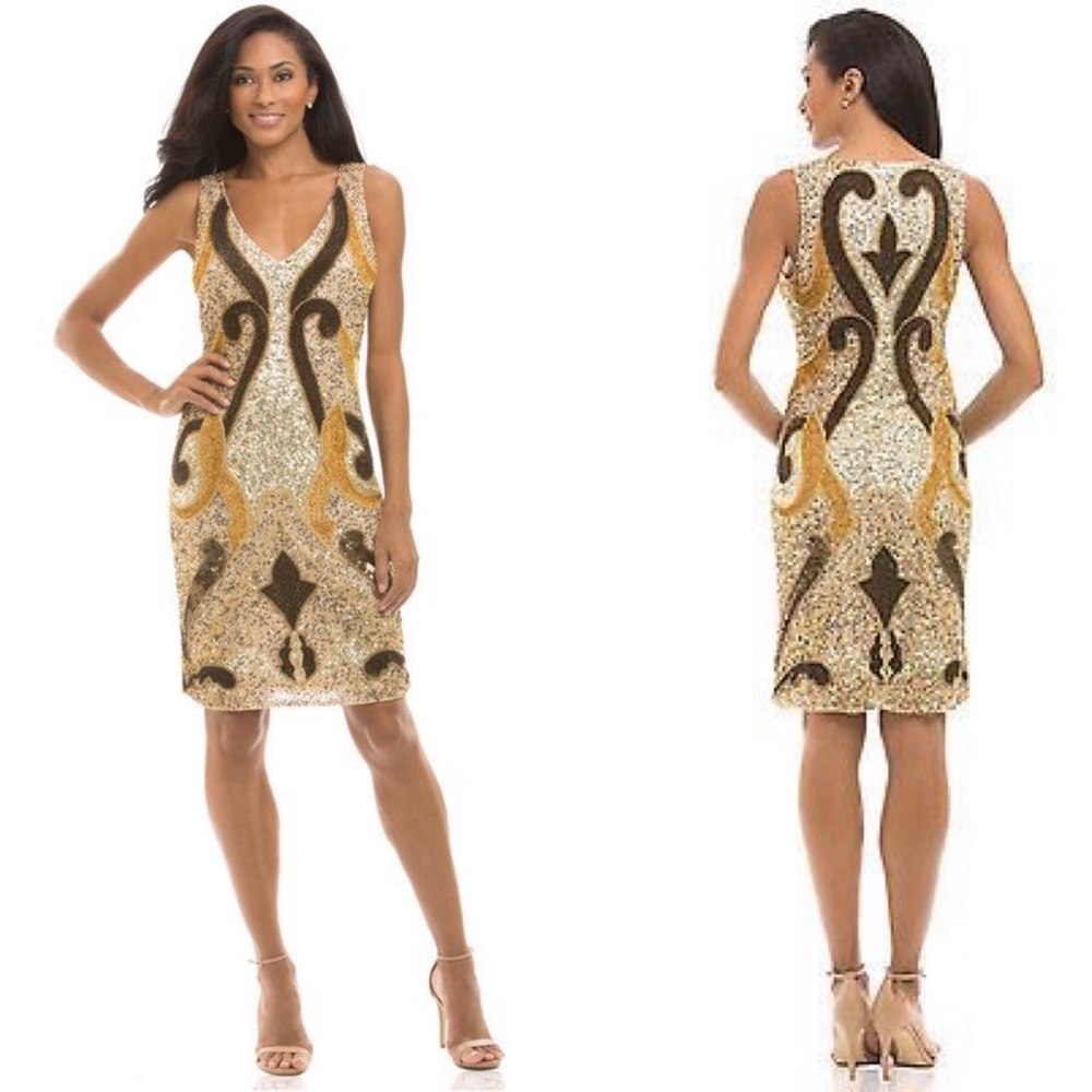 Lotus Threads Gold Mini Dress
